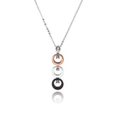 354276 MIXED METAL MODERN CIRCLES NECKLACE